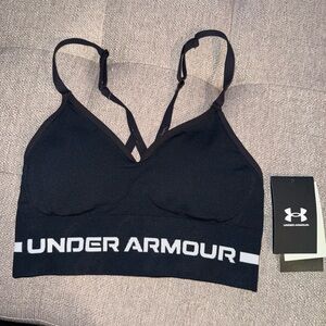 Under Armour Black Sports Bra with White Logo
